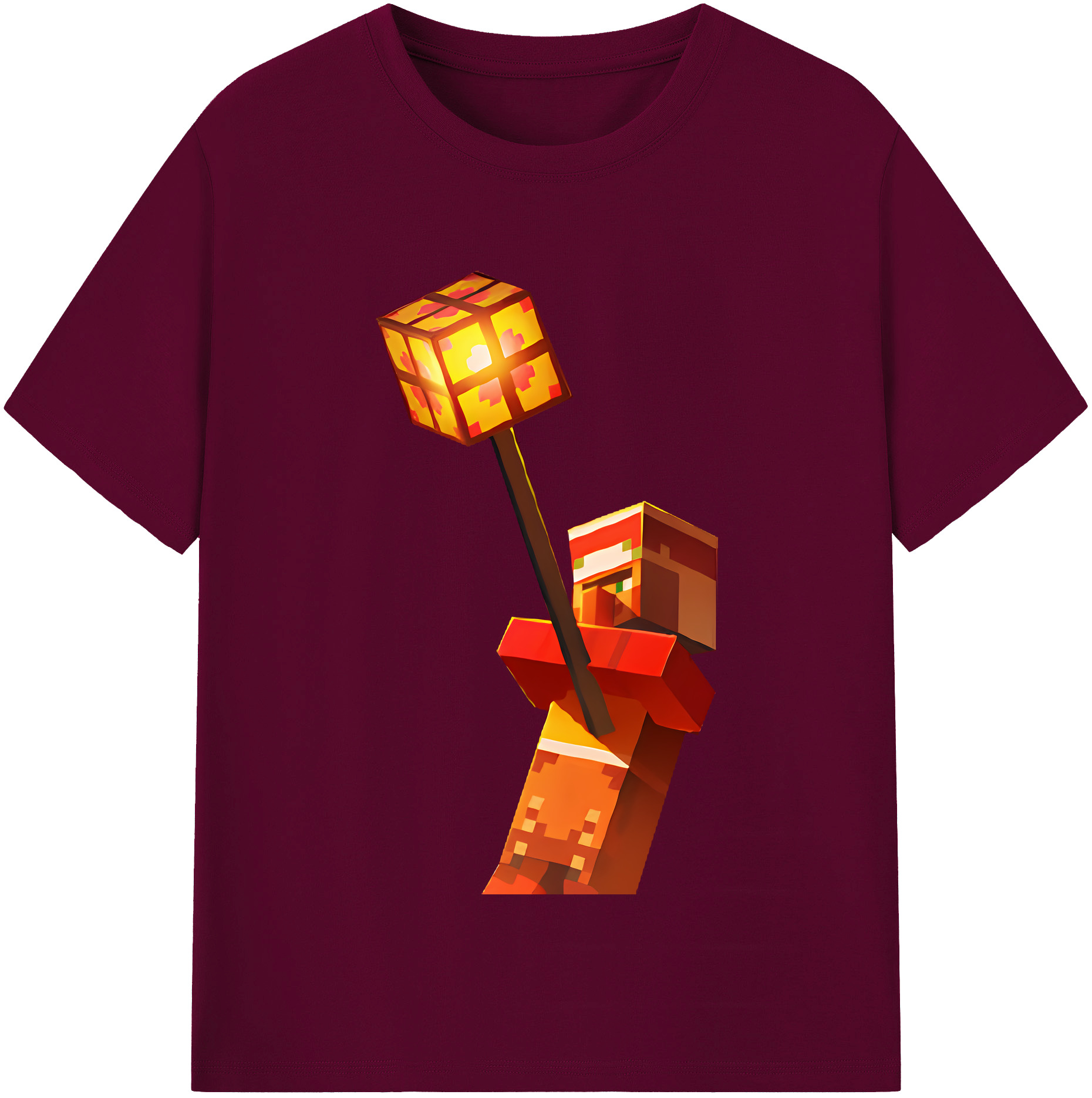 （画像用） マインクラフト ブロックの世界 Minecraft MC Block world レディースカジュアルプリントTシャツ（綿100％）